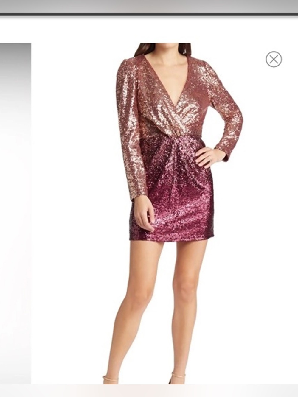 NWT - ADELYN RAE - Casey Ombré Sequin Mini Dress. Large